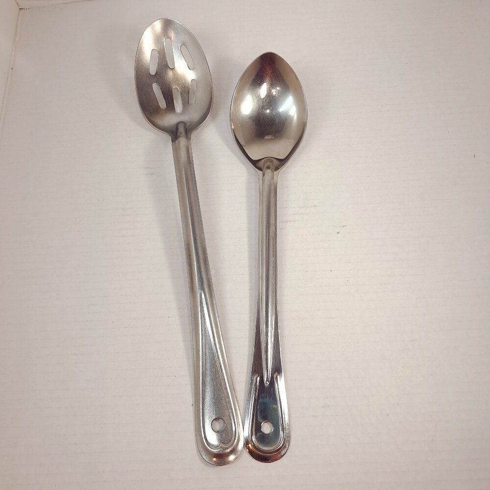 Vintage Stainless Steel spoons Gemco Polar Ware‎ Slotted Solid serving kitchen